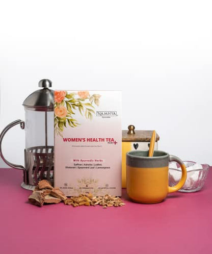 NAMHYA Periods Care Tea Plus+ with Natural Ayurvedic Herbs for Hormonal Balance and Pain