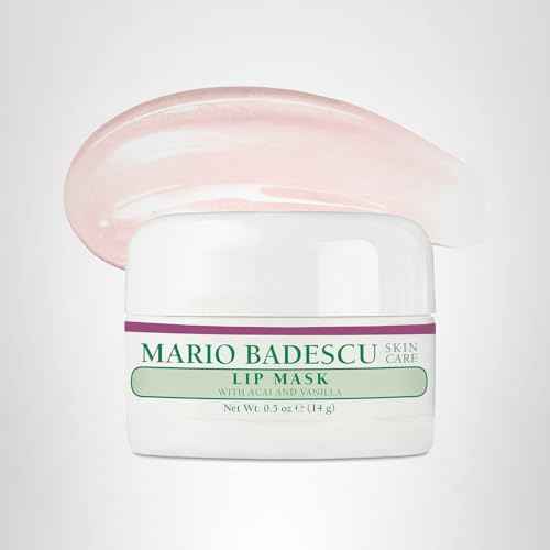 Mario Badescu Lip Mask with Acai and Vanilla for All Skin Types, Overnight Lip Treatment Enriched With Skin Softening Coconut Oil and Hydrating Shea Butter, 0.5 Ounces