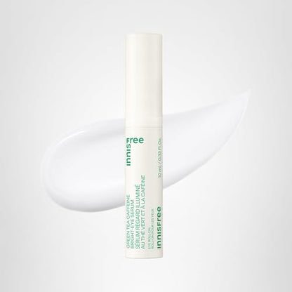 innisfree Green Tea Caffeine Depuffing Eye Serum (10ml) - Cooling Roll-On with Niacinamide for Brightening & Hydration