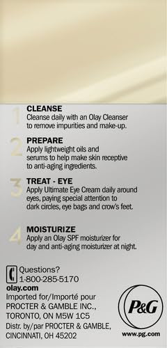 Olay Eyes Ultimate Eye Cream Duo (Pack of 2) - 3-in-1 Treatment for Dark Circles, Wrinkles & Puffiness (0.4 fl oz each)