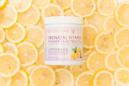 SEEDLYFE Prenatal Vitamin Powder with Electrolytes – Choline, Folate, Iron, D3