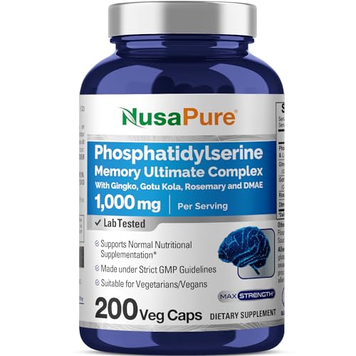 NusaPure Phosphatidylserine Memory Ultimate Complex 1000mg 200 Vegetarian Caps 
