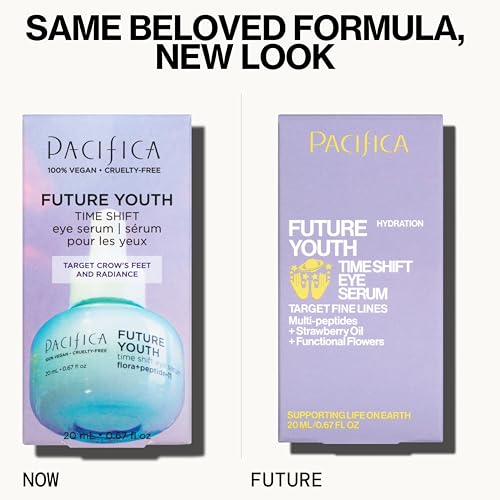 Pacifica Future Youth Time Shift Eye Serum - Lifting & Firming Peptide Treatment for Fine Lines & Dark Circles (0.5 fl. oz)