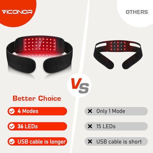 Red Light Therapy Belt for Neck, Near Infrared Light Therapy Belt Wearable Infrared Neck Wrap