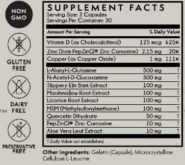 TERRA ORIGIN Healthy Gut with Vitamin D 5000 IU - 60 Capsules - Gut Health Supplements for Men and Women - Supports Digestion and Gas
