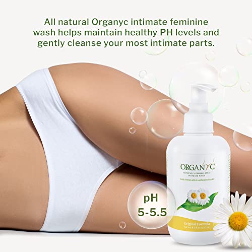 Organyc Feminine Intimate Wash for Sensitive Skin with Chamomile, Free from Chlorine, Parabens