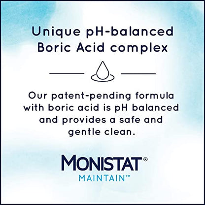 Monistat Boric Acid Feminine Cleanser, Fragrance Free Feminine Wash, 16 Fl Oz, 1 Pack