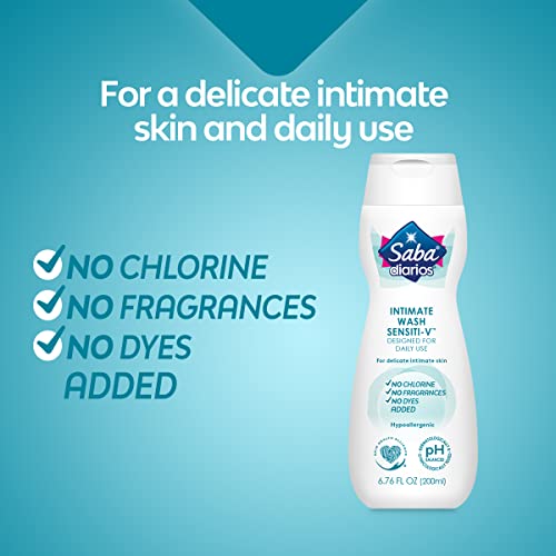 Saba Sensiti-V Intimate Wash, Feminine Hygiene Wash, 6.76 fl oz (Pack of 6)
