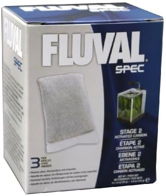 Fluval Spec/Evo/Flex Activated Carbon, Replacement Aquarium Filter Media, 3-Pack, A1377 - Replacement Aquarium Filter Media