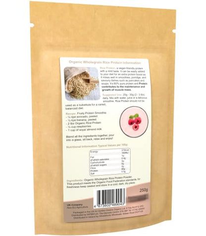 Golden Greens Organic Rice Protein Powder 250 g