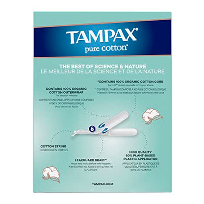 TAMPAX Pure 100% Organic Cotton Core Super Absorbency Tampons - 24 ct