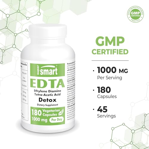 Supersmart - EDTA 1000mg per Day - Calcium Disodium EDTA Supplement | Non-GMO
