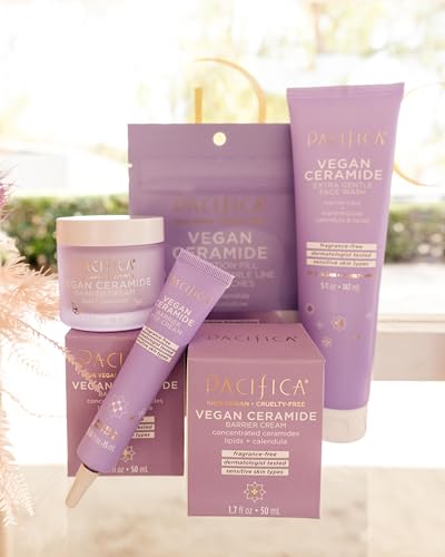 Pacifica Vegan Ceramide Barrier Eye Cream - Hydrating Under Eye Moisturizer for Sensitive Skin - Fragrance-Free Treatment (0.5 fl. oz)