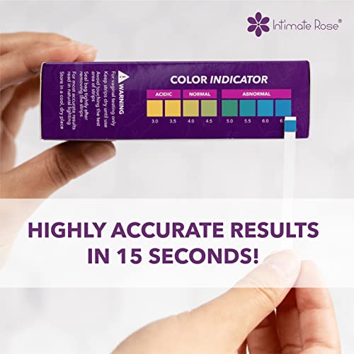 Intimate Rose Boric Acid Suppositories and pH Test Strips for Women (50 Strips) Bundle.