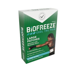 Biofreeze Menthol Pain Relieving Patches (5 Patches Per Box) Up To 8 Hours Of Pain Relief From Sore Muscles, Arthritis, Backaches, Spains, Bruises, Strains And Joint Pain (Package May Vary) BiofreezeBuy Supplements Australia