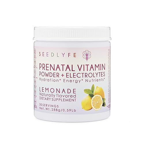 SEEDLYFE Prenatal Vitamin Powder with Electrolytes – Choline, Folate, Iron, D3