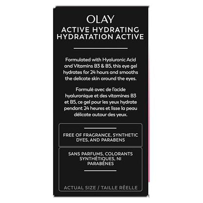 Olay Active Hydrating Eye Gel – Fragrance-Free Hyaluronic & Niacinamide (15g)