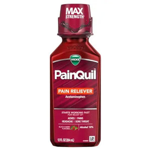 Vicks PainQuil Pain Relief Acetaminophen 1000mg Max Strength‡ Adult Pain Reliever Liquid 12oz, Backache Headache Relief, 1 Daytime Pain Reliever VicksBuy Supplements Australia