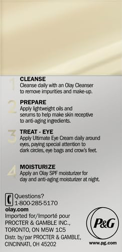 Olay Eyes Ultimate Eye Cream Duo (Pack of 2) - 3-in-1 Treatment for Dark Circles, Wrinkles & Puffiness (0.4 fl oz each)