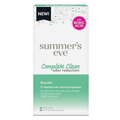 Summer's Eve Feminine Douche, Complete Clean Odor Reduction with Boric Acid Complex, 2 Units