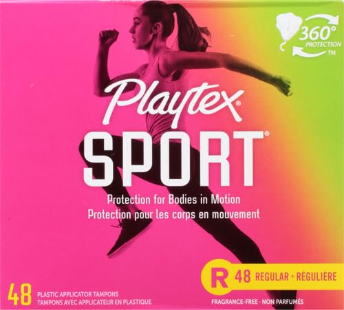 Playtex Sport Tampons, Regular Absorbency, Fragrance-Free - 48ct (Packaging May Vary)