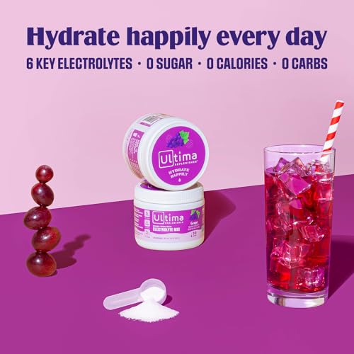 Ultima Replenisher Daily Electrolyte Drink Mix – Grape, 30 Servings – Hydration Powder