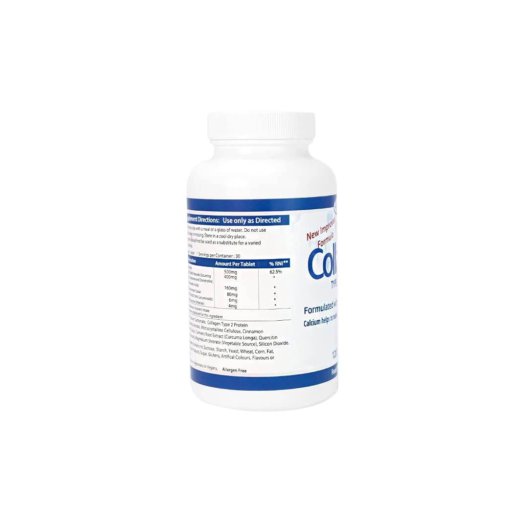 AHS Collagen Type 2 120 Tablets - 4500MG Per Day - Formulated with Calcium and Turmeric