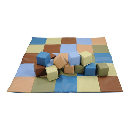Woodland Patchwork Natural Colored Toddler Blocks - 12 Pieces