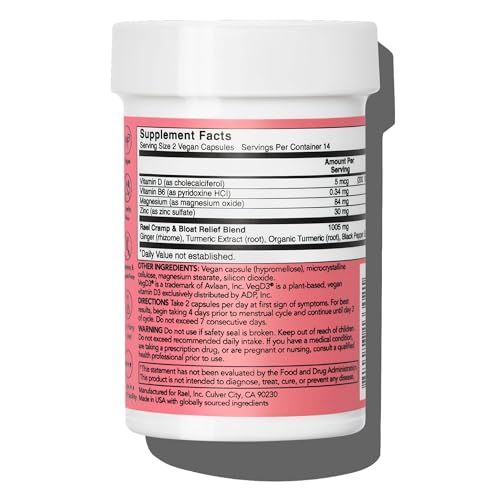 Rael Bundle - PMS Supplement for Women (28 Capsules) & Herbal Heating Patches (Large, 8 Count)