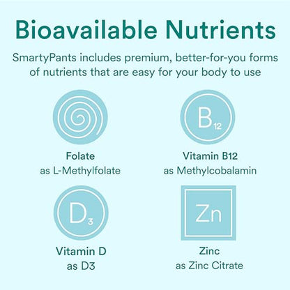 SmartyPants Prenatal Vitamins for Women, Sugar Free Multivitamin Gummies