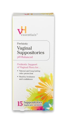 VH Essentials Prebiotic Vaginal Suppositories, 15 Count (Pack of 3)