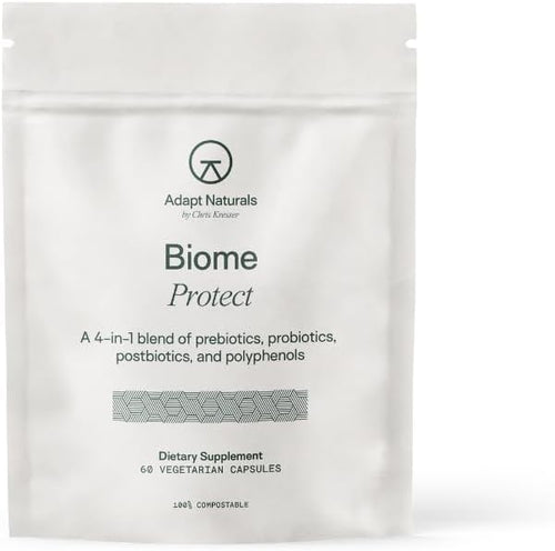 Adapt Naturals 4-in-1 Biome Protect Prebiotics, Probiotics, Postbiotics - & Polyphenols Supplement for Microbiome - Supports Immune & Gut Health, & Mental Clarity for Women & Men - 30 Day Supply