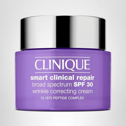 Clinique Smart Clinical Repair Broad Spectrum SPF 30 Wrinkle Correcting Cream (75ml / 2.5 Fl Oz) – Triple-Action Protecting & Repairing Moisturizer