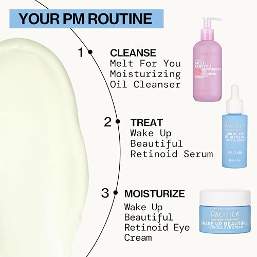 Pacifica Wake Up Beautiful Retinoid Eye Cream - Anti-Aging Night Treatment with Melatonin & Mushrooms for Dark Circles (0.5 fl. oz)