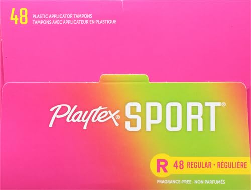 Playtex Sport Tampons, Regular Absorbency, Fragrance-Free - 48ct (Packaging May Vary)
