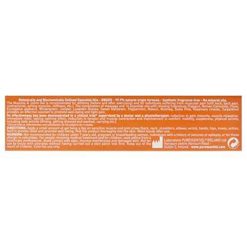 Puressentiel Muscles and Joints Gel - Soothing Gel for Muscle Relief and Knee Relief - Cooling Gel for Foot Relief - Back Gel - 2.02 oz