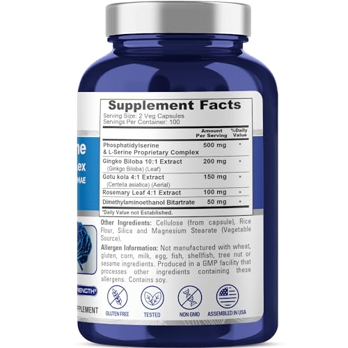 NusaPure Phosphatidylserine Memory Ultimate Complex 1000mg 200 Vegetarian Caps