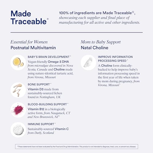 Ritual Postnatal Mom-to-Baby Set, Postpartum Multivitamin and Natal Choline Supplements
