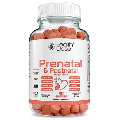 Health Dose Prenatal & Postnatal Vitamins for Pregnant and Lactating Women, DHA & Folic Acid