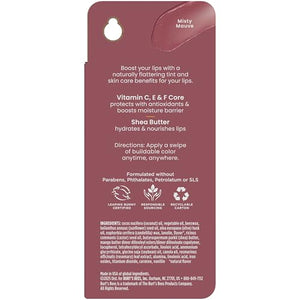 Burt’s Bees Tinted Boosted Balm, Misty Mauve, Hydrating Tinted Lip Balm with Vitamin C, E, and F Core, 24 Hour Lip Moisturizer with Responsibly Sourced Beeswax, 100% Natural Origin, 1 Count, 0.16oz Burt's BeesBuy Supplements Australia
