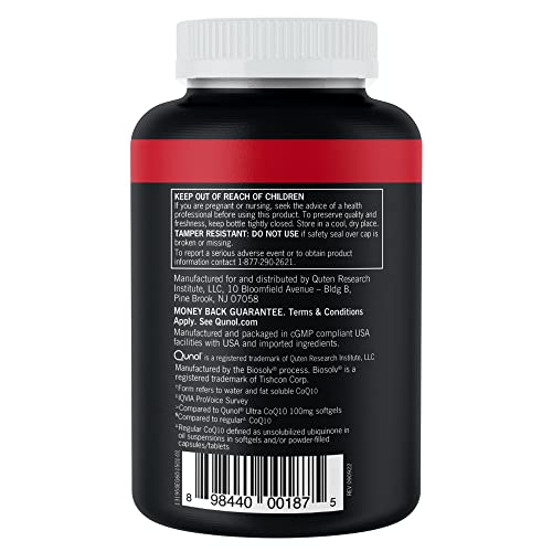 Qunol CoQ10 200mg Softgels, Ultra CoQ10 - Ultra High Absorption Coenzyme Q10 Supplem