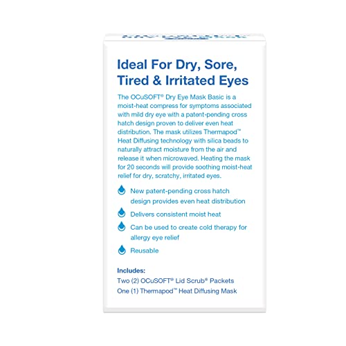 OCuSOFT Dry Eye Mask Basic - Moist Heat Compress for Dry Eyes, Styes, and Blepharitis Relief