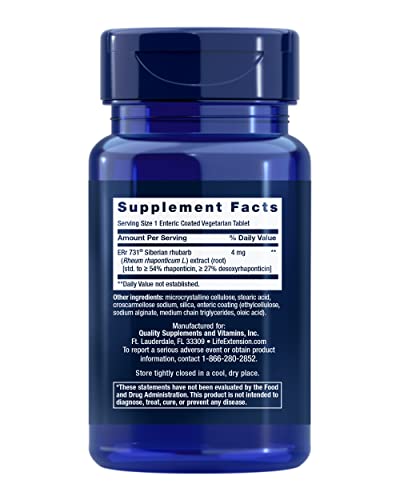 Life Extension Menopause 731 – Siberian Rhubarb – Menopause Supplement for Women