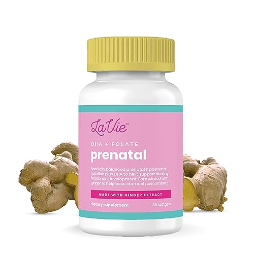 LaVie Prenatal Vitamins with Ginger, DHA, Folic Acid, & Iron - Pregnancy Must Haves for Baby's