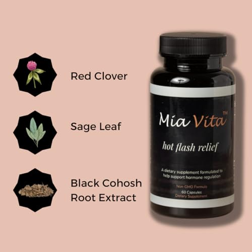 FEMMEPHARMA Mia Vita Hot Flash Supplements for Menopause Natural Hormone Regulation
