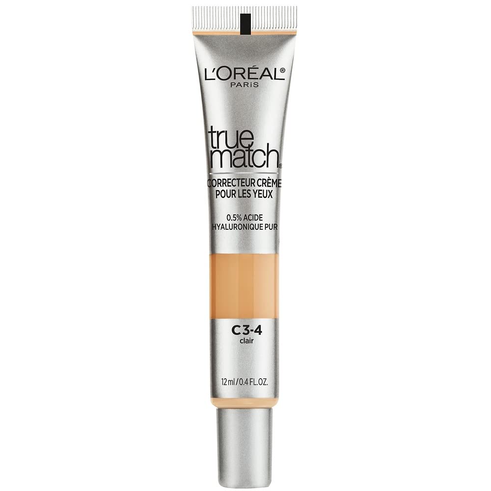 L’Oréal Paris True Match Eye Cream in a Concealer (0.4 fl. oz) - 0.5% Hyaluronic Acid - Shade: Light C3-4 (Cool)