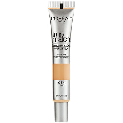 L’Oréal Paris True Match Eye Cream in a Concealer (0.4 fl. oz) - 0.5% Hyaluronic Acid - Shade: Light C3-4 (Cool)
