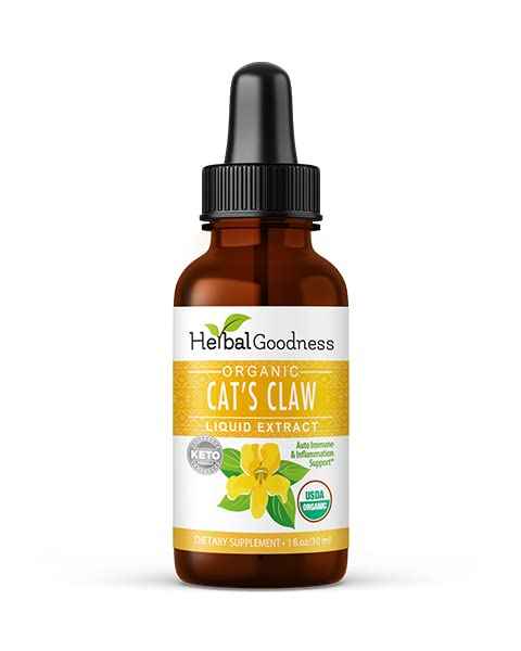 Cat's Claw Extract Joint Support - Herbal Supplement for Joint and Muscle Function, Immunity, Heart Support - Gluten Free - Superior Absorption - Organic Liquid 1oz - Herbal Goodness (1 bttl) Herbal GoodnessBuy Supplements Australia