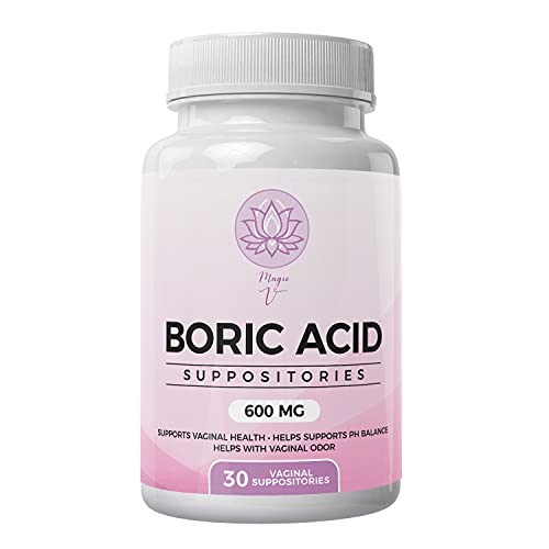 Magic V Steam Boric Acid Suppositories 600 MG 30 Count Optimal PH Support Made in The USA