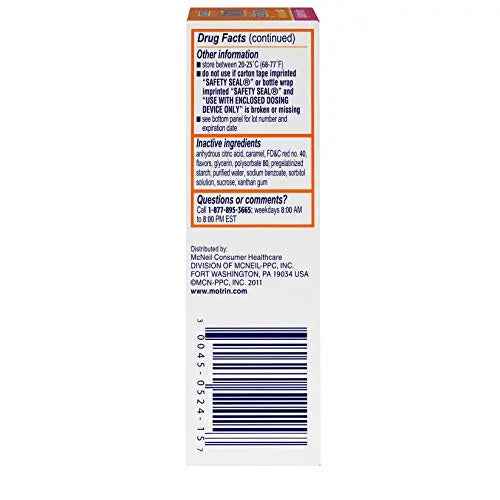 Concentrated Motrin Aspirin, 0.5 Fluid Ounce MotrinBuy Supplements Australia